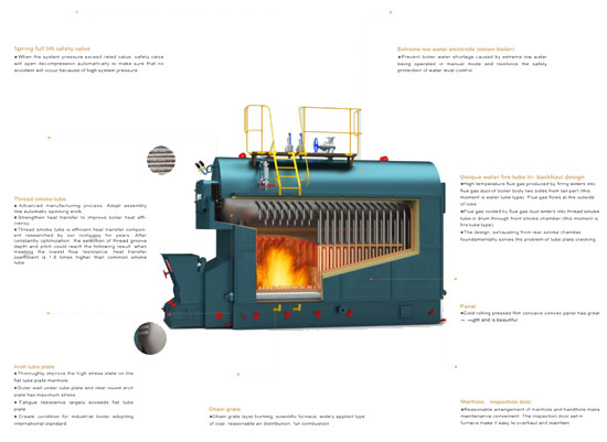 DZL Coal Fired Hot Water Boiler